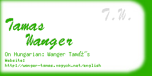 tamas wanger business card